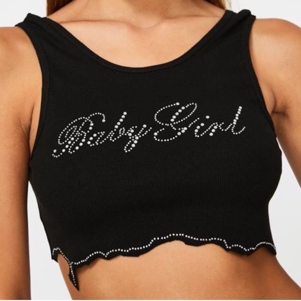 Kiki Riki Baby Girl Rhinestone Crop Tank Top